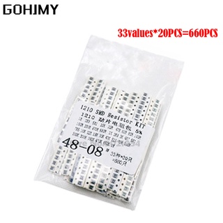 1210 ตัวต้านทาน SMD ชุด ชุดสารพัน 1ohm 1M ohm 5% 33valuesX 20PCS = 660PCS DIY Kit