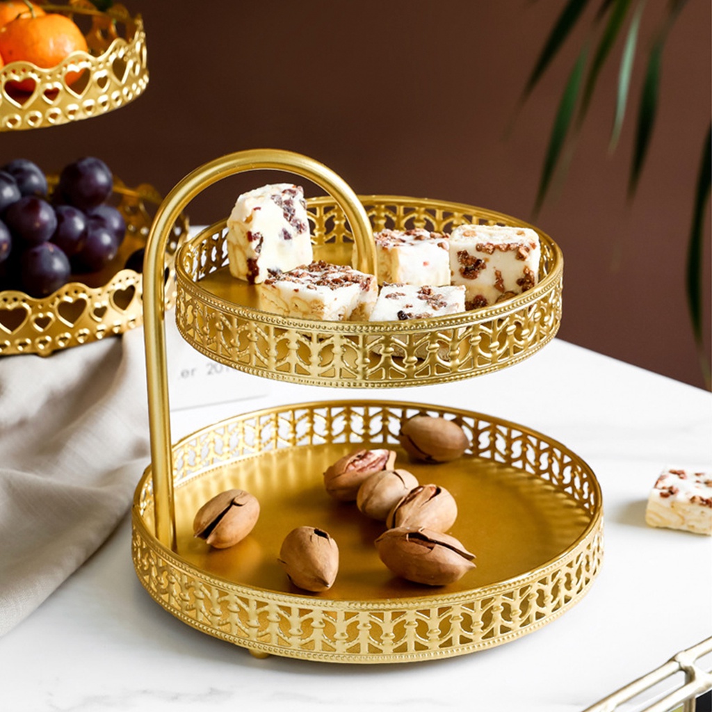 ชั้นวางของ วางขนม สีทอง (MH_060) 2 ชั้น ตกแต่งบ้าน คาเฟ่ ร้านอาหาร - รูปที่ 5