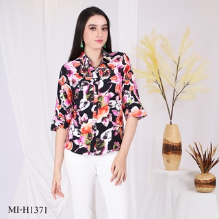 MIKIKO Shirt MI-H1371 โคโม่ปริ้นท์ แขนยาว IGPU17-SL5