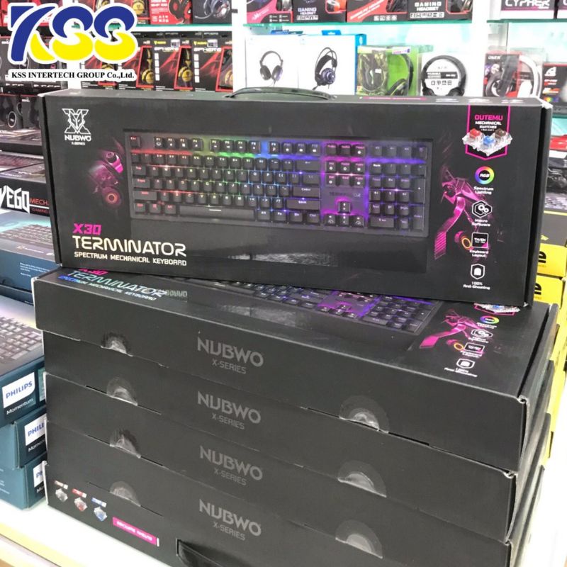 🛒ส่งเร็ว🚀🚀 NUBWO X30 TERMINATOR RGB Mechanical Gaming Keyboard Red-Switch , Blue-Switch คีย์บอร์ดเกมมิ่ง