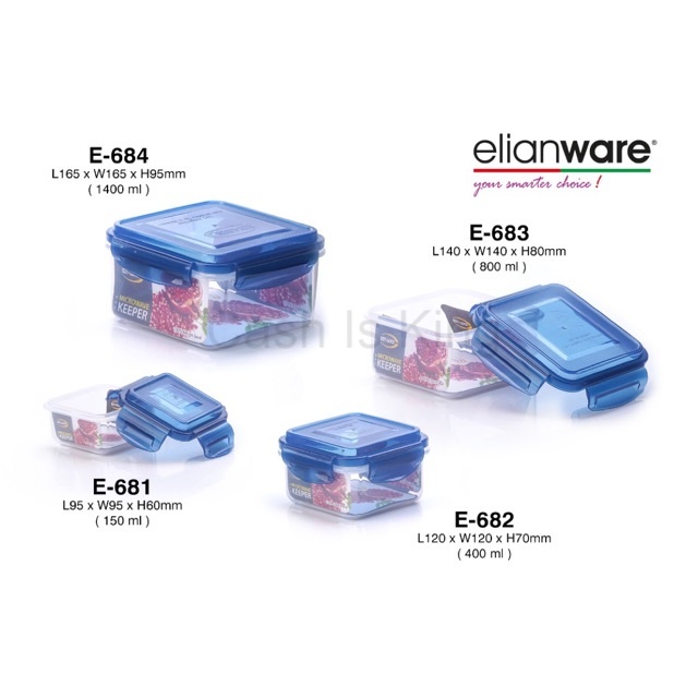 Elianware EZY-Lock Square Lip Lock ไมโครเวฟ Keeper E681