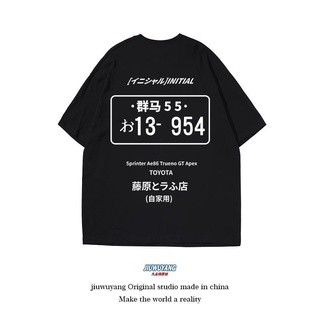 【100% cotton】Fujiwara tofu shop เสื้อยืด initial D แขนสั้น ae86 เสื้อผ้ารถสไตล์ญี่ปุ่นชายครึ่งแขนผ้าฝ้ายฤดูร้อน