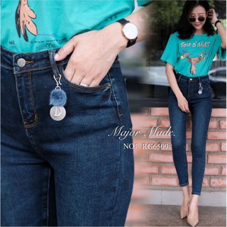 RG6509#สกินนี่ยีนส์สีเข้ม มีS-XL