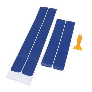 ชุด4ชิ้น Blue Carbon Fiber สติ๊กเกอร์ชายบันได (หน้า 60x6.8ซมx2ชิ้น, หลัง 40x6.8ซมx2ชิ้น)