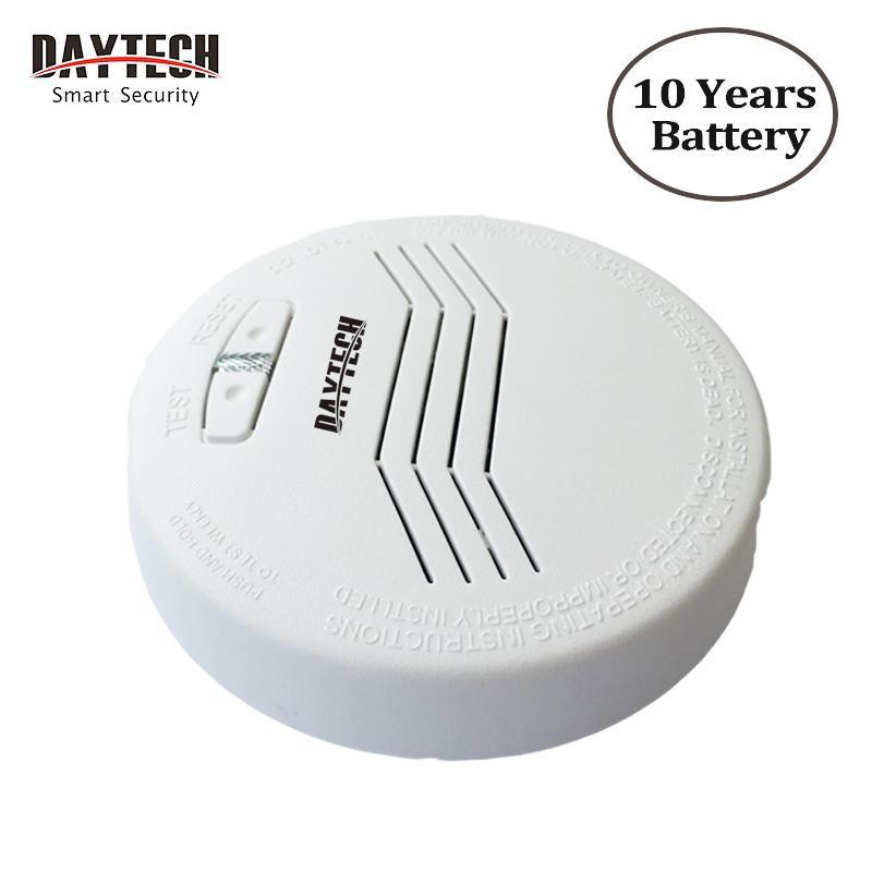 DAYTECH เครื่องตรวจจับควันไร้สาย 10 ปีแบตเตอรี่ Fire Alarm 80dB เสียงสําหรับ Daytech GSM Alarm Syste
