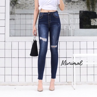 High-waist rips jeans