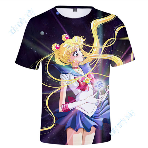 เสื้อยืดแขนสั้นพิมพ์ลาย Sailor Moon Tsukino Usagi #4