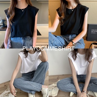 พร้อมส่ง! เสื้อแขนกุด สีพื้น ทรงโอเวอไซส์สไตล์เกาหลี ผ้า Cotton 100% อย่างดี หนาไม่บาง ใส่อยู่บ้านชิวๆ ใส่เที่ยวได้สบาย