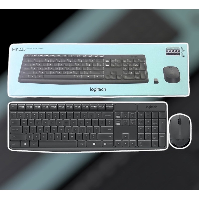 Logitech Wireless Keyboard and Mouse รุ่น MK235 แป้นภาษาไทย/อังกฤษ ของแท้
