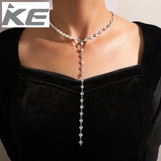 Jewelry Silver Heart Fringe Necklace Pearl Beaded Single Necklace for girls for women low pri