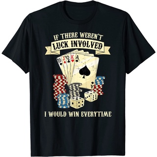 ROUND คอลูกเรือเสื้อยืด ลายโป๊กเกอร์ Texas HoldEm สําหรับผู้ใหญ่-4XL