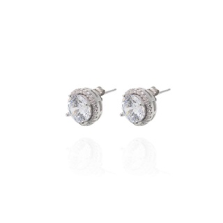 SWAN - Classic CZ Earring ต่างหูเงินแท้ ต่างหูติดหู ฝังเพชรคิวบิคเซอร์โคเนีย cubic zirconia