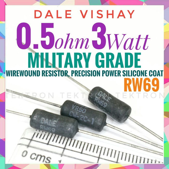 Dale 0.5ohm ตัวต้านทานเกรดทหาร 3Watt RW69 (0.47ohm) audiophile