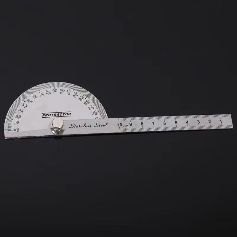 ไม้บบรทัดจานวัดองศา สเตนเลส 180องศามุม ไม้โปรแทรกเตอร์ ครึ่งวงกลม ขนาด 100 mm - รูปที่ 3