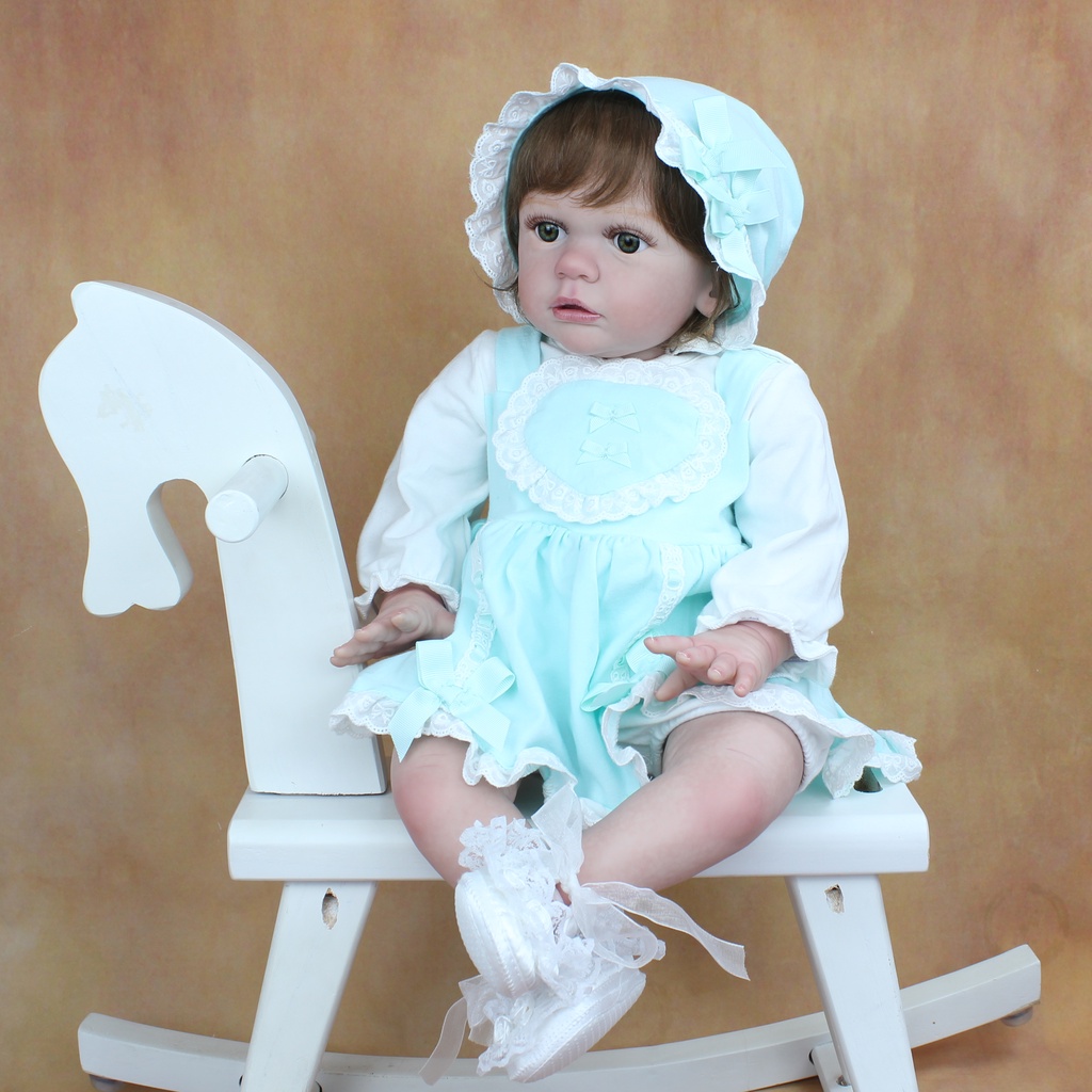 ตุ๊กตาเด็กทารกแรกเกิด แบบซิลิโคนนุ่ม เพ้นท์สี 3D ขนาด 60 ซม. สําหรับเด็กผู้หญิง