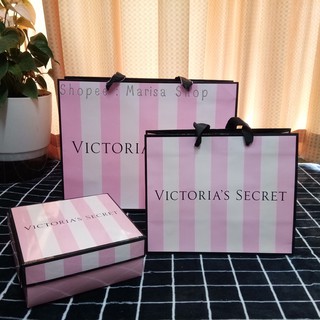 แท้ !! กล่องของขวัญ ถุงกระดาษ Victorias Secret / ถุงแบรนด์ / ถุงแบรนด์เนม  / ถุงแบรนด์ มีให้เลือก 2 ขนาด