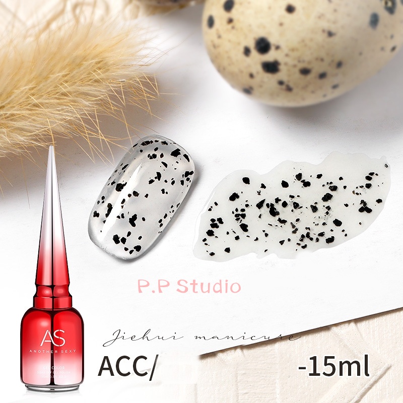 AS เจลลายเปลือกไข่นก ท๊อปเปลือกไข่ ทาบนพื้นเจลได้ทุกสี 15ml. รหัส ACC