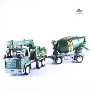 ProudNada Toys ของเล่นเด็ก รถก่อสร้าง รถเครนพ่วงโม่ รถทหาร ARMY MILITARY TRUCK NO.968