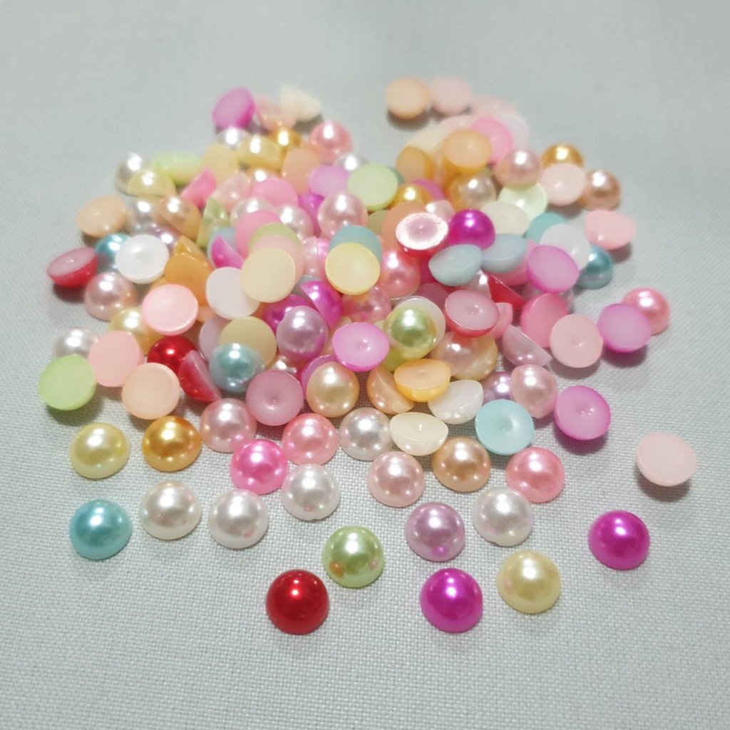 มุกซีก มุก ขนาด 8 มิล (50 ชิ้น , 100 ชิ้น ) ของตกแต่ง  มุกคละสี มุกครึ่งซีก ราคา ถูกที่สุด ดีลบีเคเค แกลเลอรีภาพที่ 3