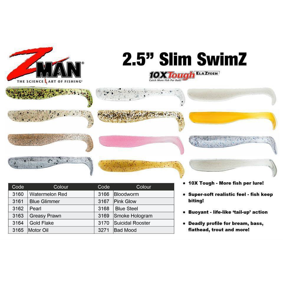 ปลายาง ซีแมน Zman Z-Man Slim SwimZ 2.5 นิ้ว