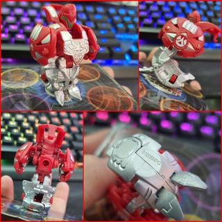 RARE AUTH S4 Bakugan Metal Red Silver Robot w/ CODE - DNA 690G POWER