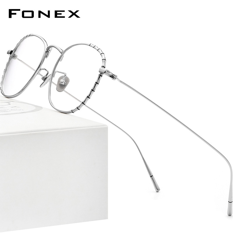 Fonex แว่นตากรอบไทเทเนียม 2021 สไตล์เกาหลีสําหรับผู้หญิงและผู้ชาย