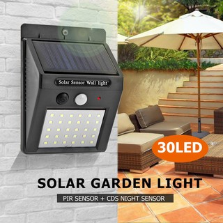 ไฟติดผนังพลังงานแสงอาทิตย์ ไฟโซล่าเซลล์ SOLAR CENSOR LED LIGHT 30 LEDไฟเซ็นเซอร์โซล่าเซลล์ Solar Powered LED