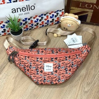 🌟 ANELLO กระเป๋าคาดอก CROSSBODY MINI DISNEY X ANELLO รุ่นDT-G010 สีนู้ด