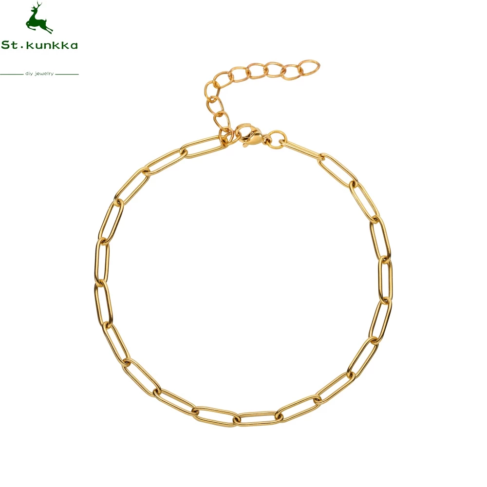 St.kunkka 18K 1 ชิ้น/แพ็คบุคลิกภาพแฟชั่นสร้อยข้อมือสแตนเลสสําหรับผู้หญิงผู้ชายของขวัญ