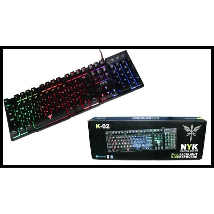 HOT KEYBOARD GAMING NYK K-02 / K02 / K 02 BLACK เท่านั้น !!!