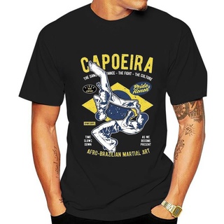 เสื้อยืดพิมพ์ลายแฟชั่น Capoeira Afro Brazilian Martial art เสื้อยืด สีดํา ขาว