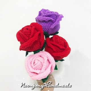 Rose กุหลาบไหมพรม handmade (ดอกใหญ่)