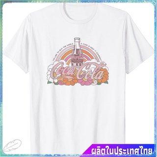 ขายดี Illicit เสื้อยืดผู้ชายและผู้หญิง Coca-Cola Rainbow Floral Stained Glass Coke Bottle T-Shirt Popular T-shirts