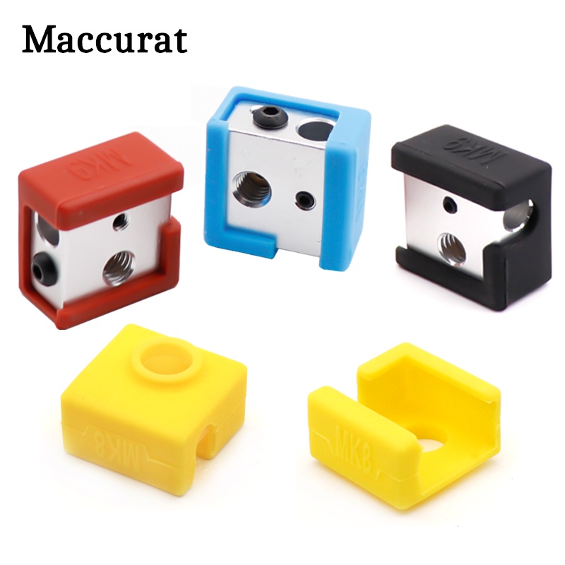 1 PC 3D เครื่องพิมพ์ MK8 ซิลิโคนถุงเท้าบล็อกเครื่องทําความร้อนซิลิโคนฉนวนกันความร้อนสําหรับ Replicat