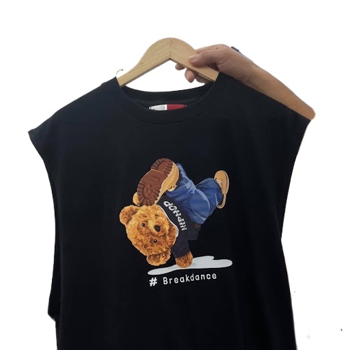 new product promotion ◄❁PUNK BERRYเสื้อแขนกุด Teddy Bear Unisex ขนาด free size อก 46” มี 6 ลาย สีดำ