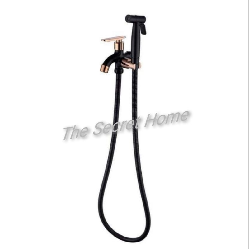 Latina Black Series Two Way Tap &Hand Bidet (Black & Rose Gold )