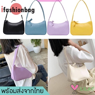 ifashionbag(IF1282)-I3กระเป๋าสะพายหนังPUหนาสีพื้น ทรงสวย