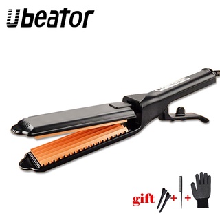 Ubeator ที่หนีบผมตรง แบบเหล็กลูกฟูก สําหรับทําลอนผมลอน