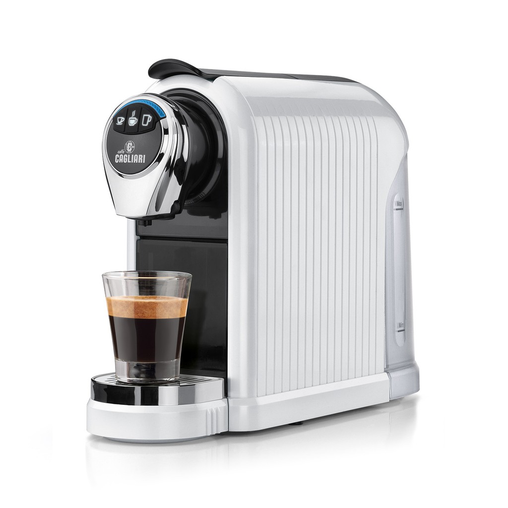 เครื่องทำกาแฟ ยีห้อ Caffe Cagliari สำเร็จรูป ระบบอาโมโดมิโอทำจากประเทศอิตาลี แถมฟรี 192 แค้ปซูล มูลค่า 4608 บาท สีขาว
