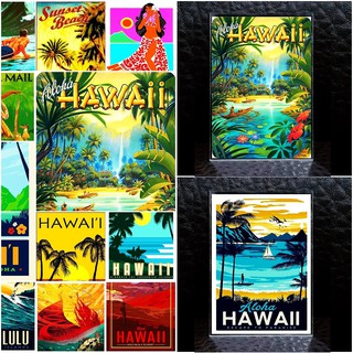 แม่เหล็กติดตู้เย็น ฮาวาย อเมริกา อะครีลิค 2×3นิ้ว ของฝาก ของที่ระลึก Souvenir Acrylic Fridge Magnet USA Hawaii set1 2x3"