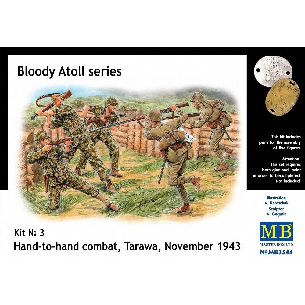ฟิกเกอร์โมเดล Figure Model 1/35 Master Box MB3544 Bloody Atoll series. Kit No 3, Hand-to-hand combat