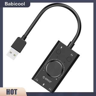 Babicool ORICO SC2 อะแดปเตอร์การ์ดเสียงภายนอก USB ปรับระดับเสียงได้ สําหรับ PC