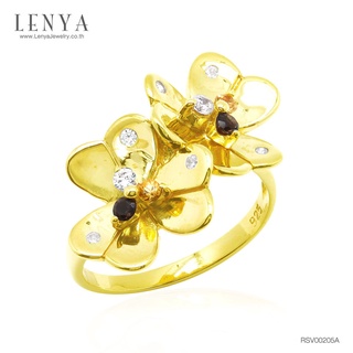 Lenya Jewelry แหวนพลอยแท้หลากสีสันด้วยดีไซน์สุดหวาน  บนตัวเรือนเงินแท้ชุบทองคำแท้