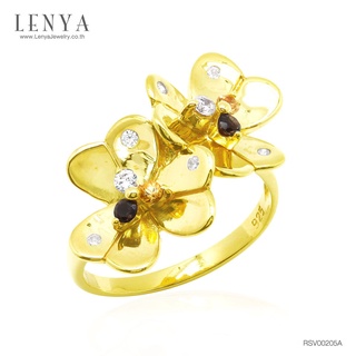 Lenya Jewelry แหวนพลอยแท้หลากสีสันด้วยดีไซน์สุดหวาน  บนตัวเรือนเงินแท้ชุบทองคำแท้