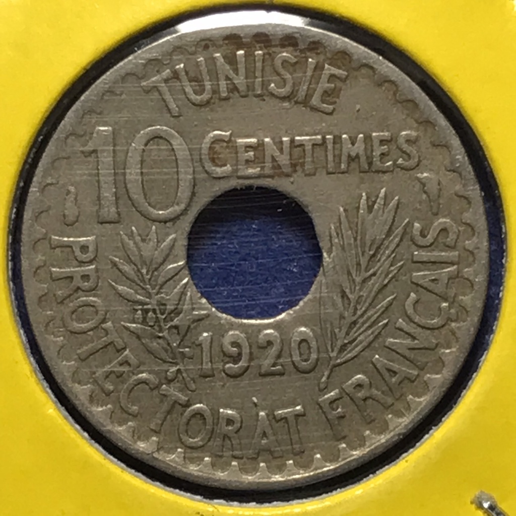 No.60714 ปี1920 ตูนิเซีย 10 CENTIMES เหรียญสะสม เหรียญต่างประเทศ เหรียญเก่า หายาก ราคาถูก