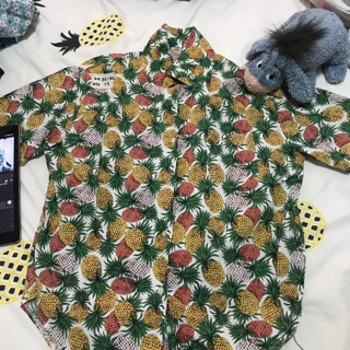 เสื้อเชิ๊ตลายสัปรด ของจริงสวยกว่าในรูปน้า💚🌻🌼💛