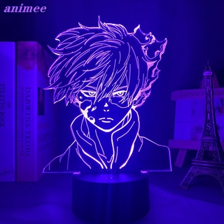 โคมไฟกลางคืน Led ลายการ์ตูนอนิเมะ My Hero Academia Shoto Todoroki 3d สําหรับตกแต่งห้อง ของขวัญวันเกิด