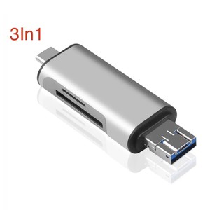 3-in-1 Type C OTG USB หญิง Usb 2.0 อ่าน TF card Reader อะแดปเตอร์สำหรับ PC คอมพิวเตอร์