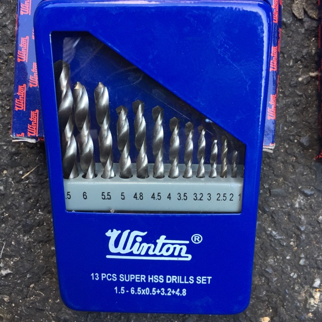 WINTON ดอกสว่าน 13 ตัวชุด ดอกสว่าน ไฮสปีด ดอกเจาะไม้ เหล็ก สแตนเลส