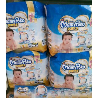 MamyPoko Pants เอ็กตร้า ดรายสกิน แบบกางเกง ซึมซับดีเยี่ยมแห้งสบาย ไซส์ M ชาย 17+1 ชิ้น (1แพ็คใหญ่)